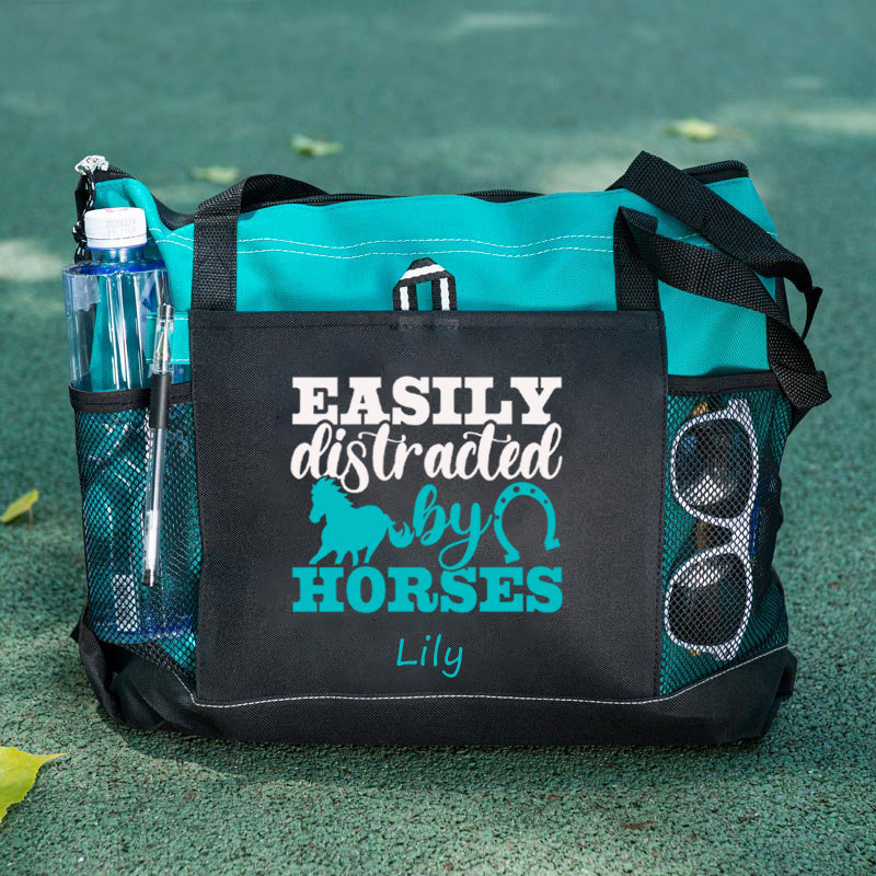 Easily Distracted By Horses Tote Bag