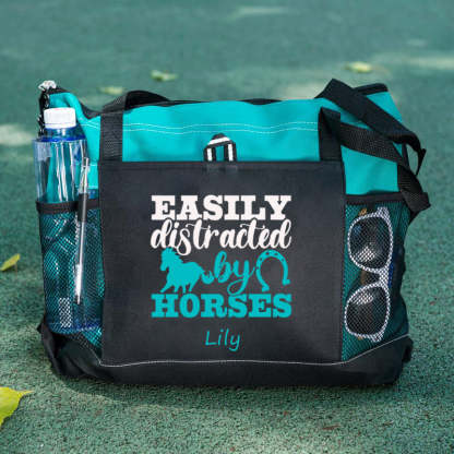 Easily Distracted By Horses Tote Bag
