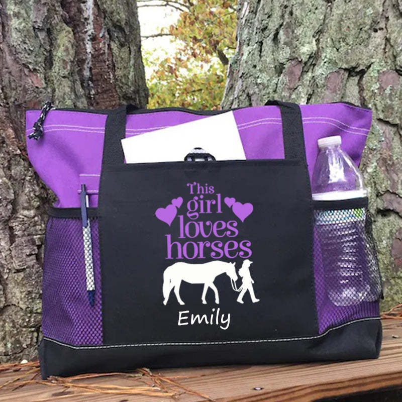 This Girl Loves Horses Tote Bag