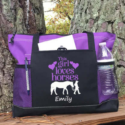 This Girl Loves Horses Tote Bag