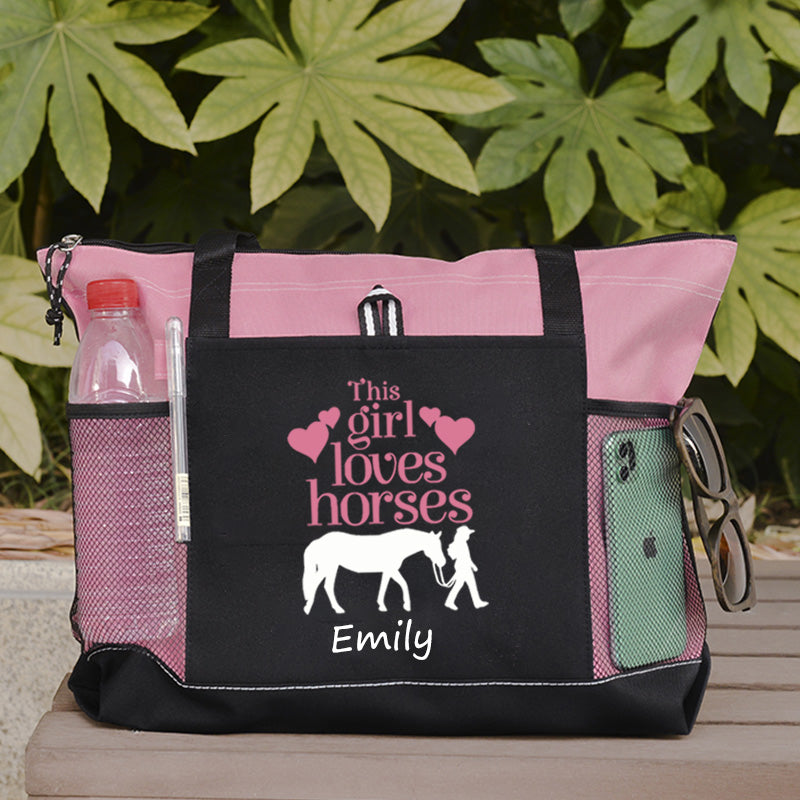 This Girl Loves Horses Tote Bag
