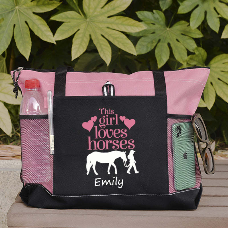 This Girl Loves Horses Tote Bag
