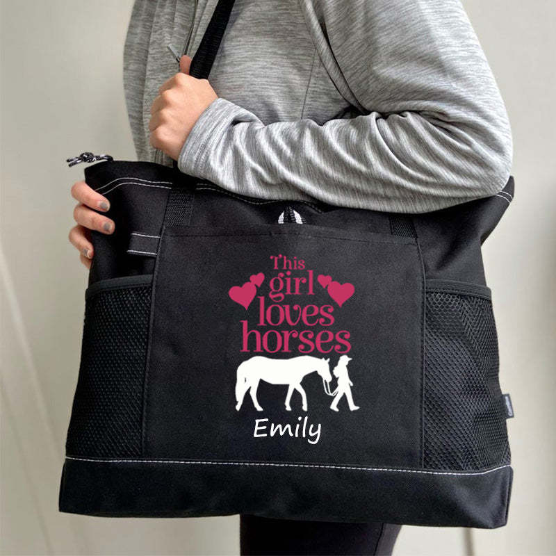 This Girl Loves Horses Tote Bag