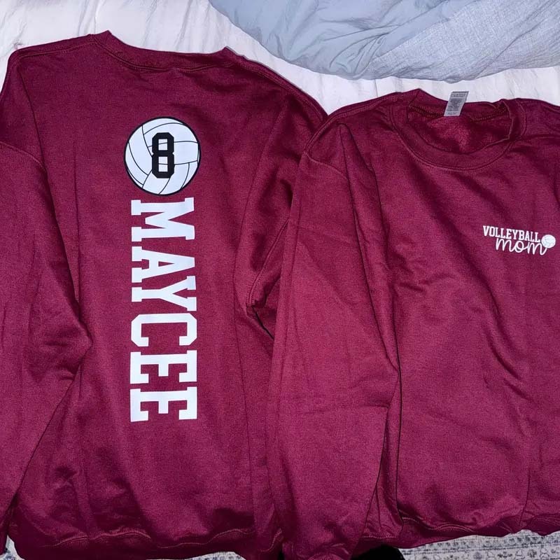 Football Softball Basketball Mom Shirt With Kids Name & Jersey Number