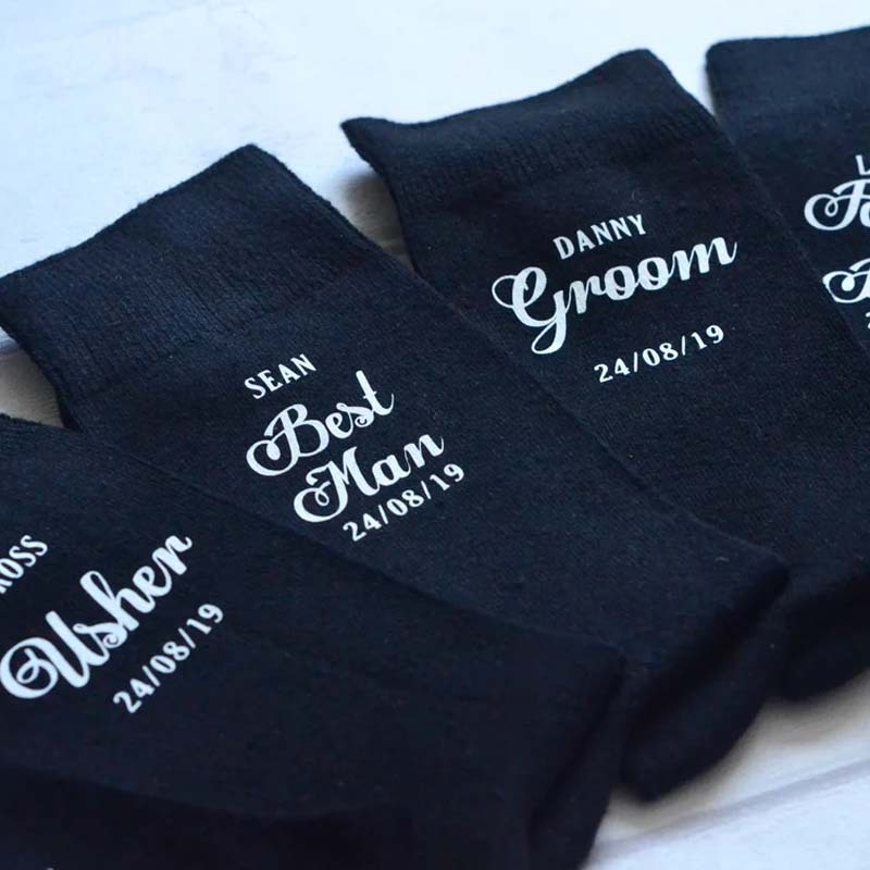 Personalised wedding socks Groom Page Boy Best Man Groomsman Gift