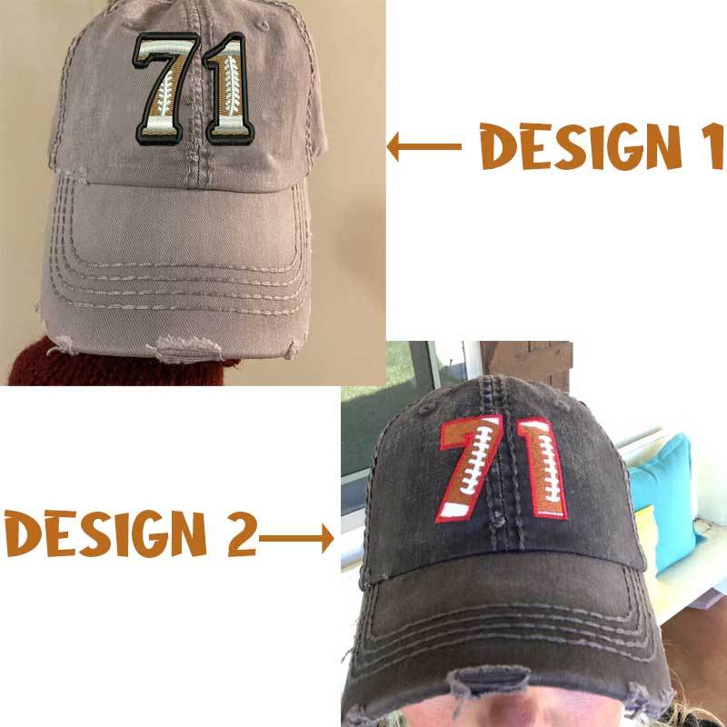 Personalized  Football Number Hat / Cap, Football Team Cap, Football Mom Gift
