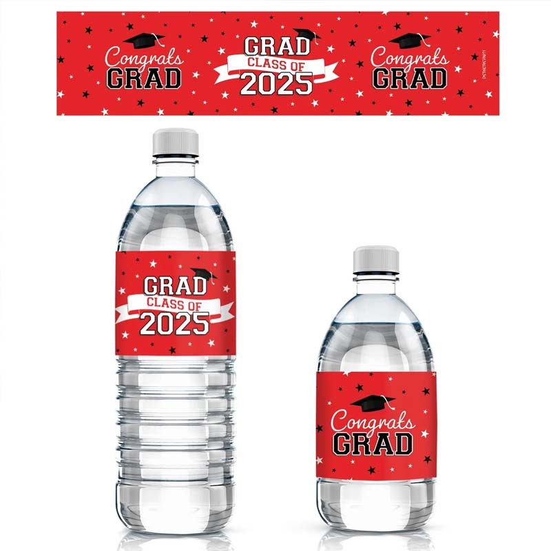 2025 Graduation Water Bottle Labels | Class of 2025 Graduation Party Favors | Grad Party Decorations