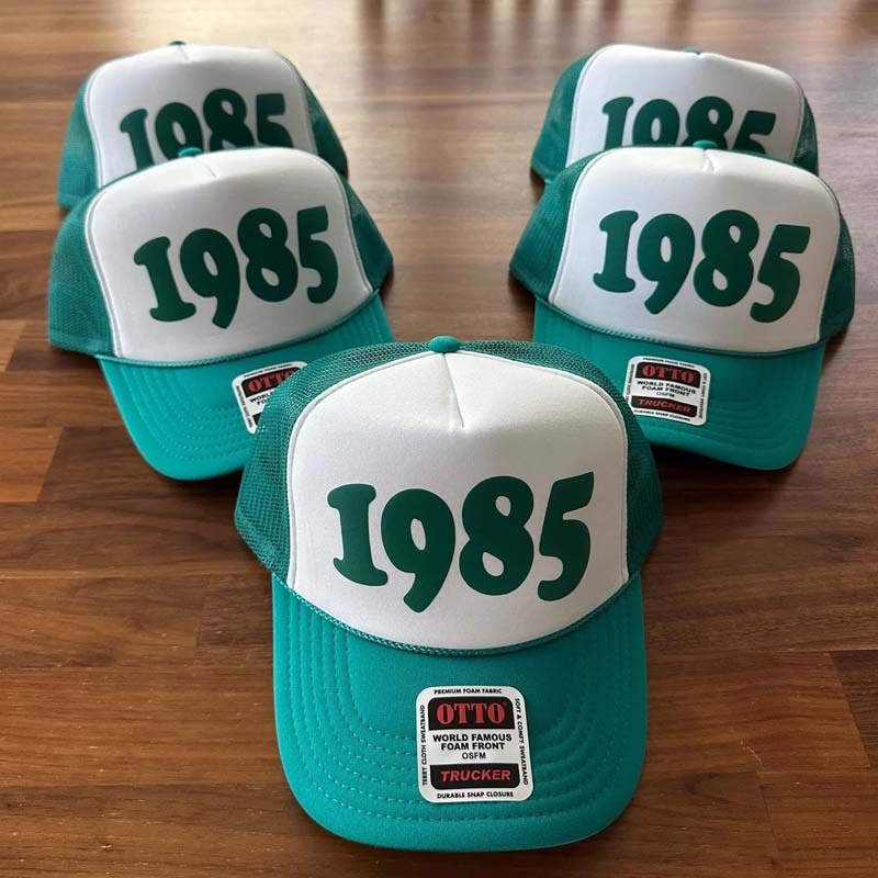 Custom Puff Birth Year Trucker Hats, Birthday Year Trucker Caps,Custom Player Number Trucker Hat