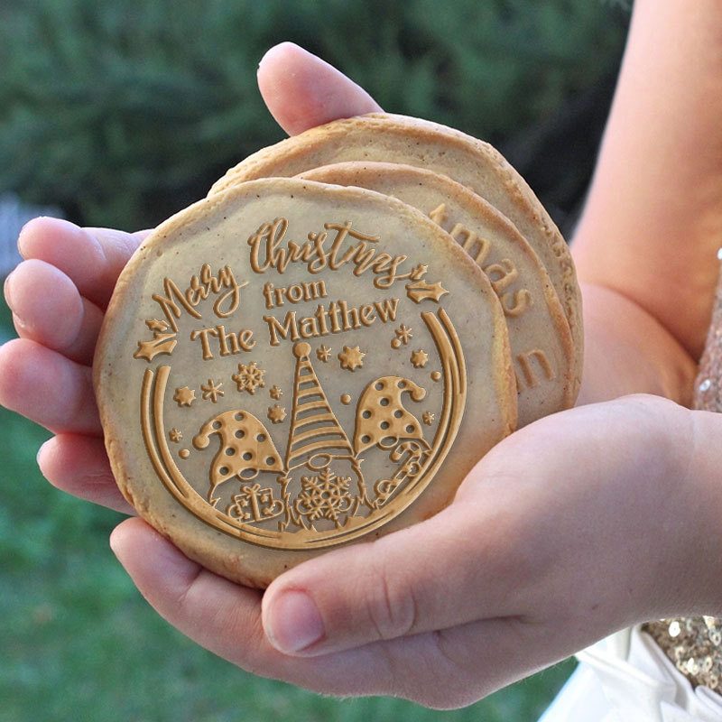 Personalized Family Name Christmas Cookie Stamp, Teacher Gift, Baking Gifts, Neighbor Gift