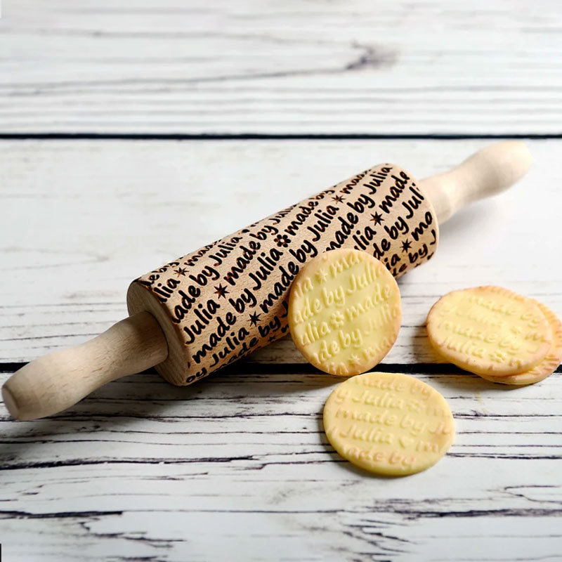 Personalized Laser Engraved Mini Rolling Pin with Name