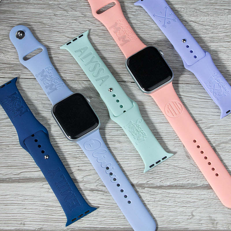 BALL MOM Engraved sport silicone Personalized Watch Band for Apple and Samsung