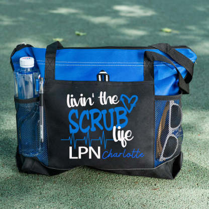 Livin the Scrub Life Nurse Personalized Tote Bag，RN, LPN, CNA Personalized Tote bag