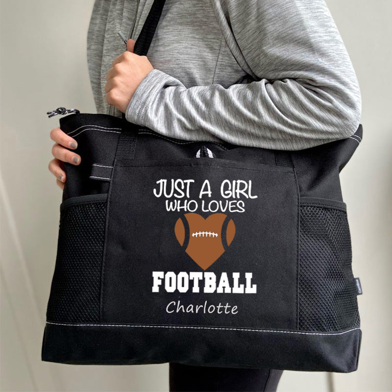 Just a Girl Who Loves Football Tote Bag