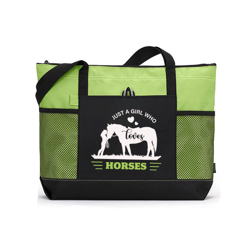 Just A Girl Who Loves Horses Tote Bag Cowgirl & Horse Tote Bag