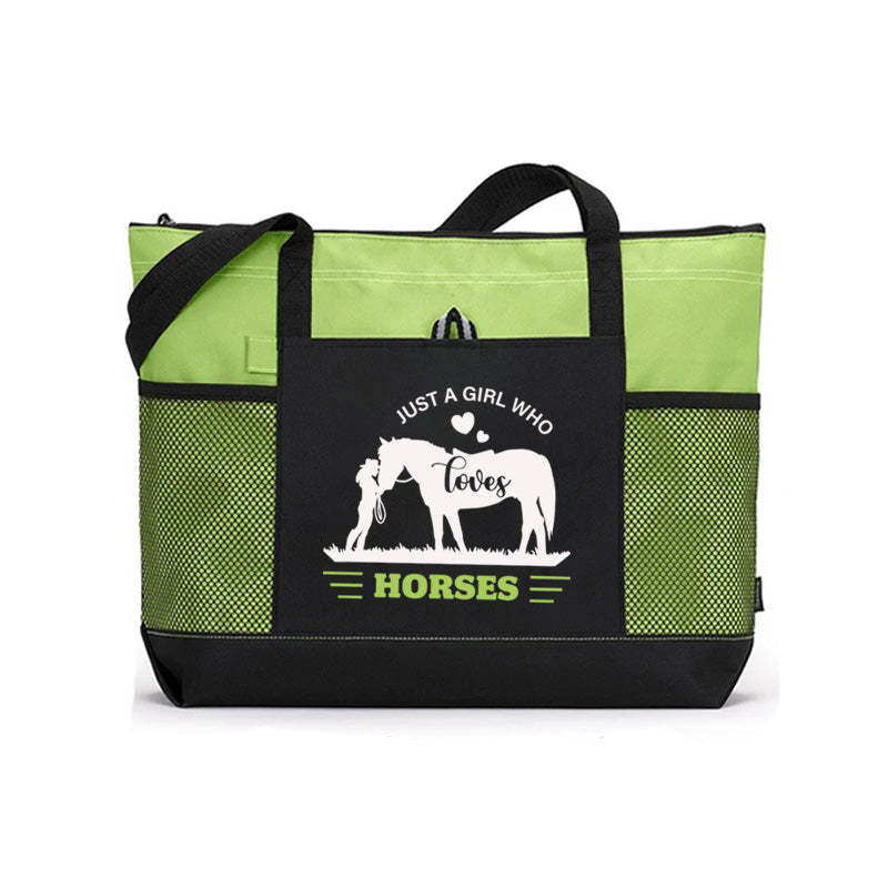 Just A Girl Who Loves Horses Tote Bag Cowgirl & Horse Tote Bag