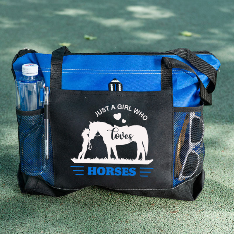 Just A Girl Who Loves Horses Tote Bag Cowgirl & Horse Tote Bag