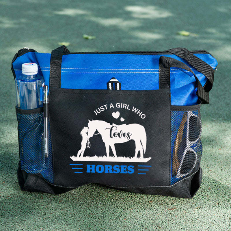 Just A Girl Who Loves Horses Tote Bag Cowgirl & Horse Tote Bag