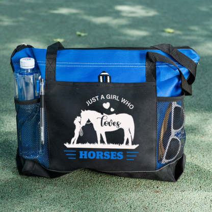 Just A Girl Who Loves Horses Tote Bag Cowgirl & Horse Tote Bag