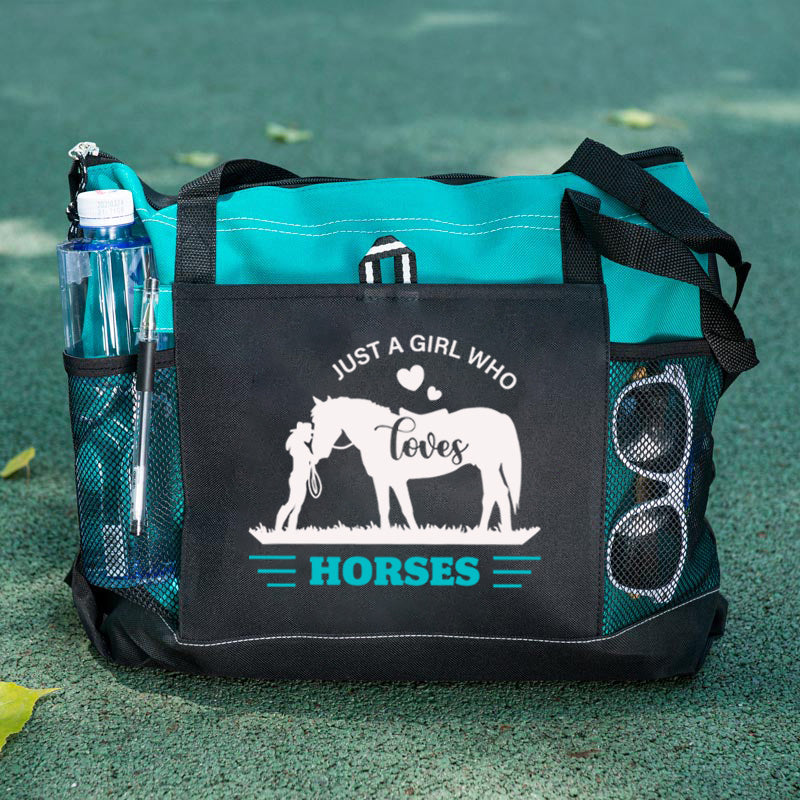 Just A Girl Who Loves Horses Tote Bag Cowgirl & Horse Tote Bag