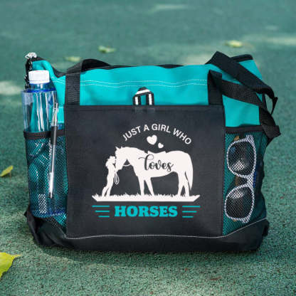 Just A Girl Who Loves Horses Tote Bag Cowgirl & Horse Tote Bag