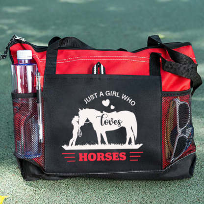 Just A Girl Who Loves Horses Tote Bag Cowgirl & Horse Tote Bag