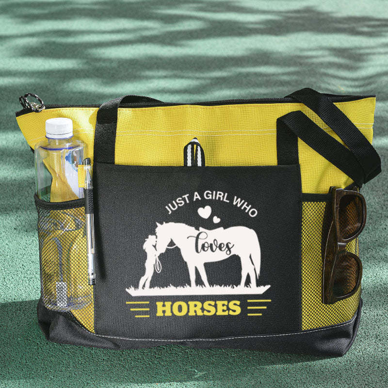 Just A Girl Who Loves Horses Tote Bag Cowgirl & Horse Tote Bag