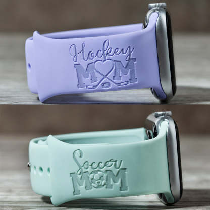 BALL MOM Engraved sport silicone Personalized Watch Band for Apple and Samsung