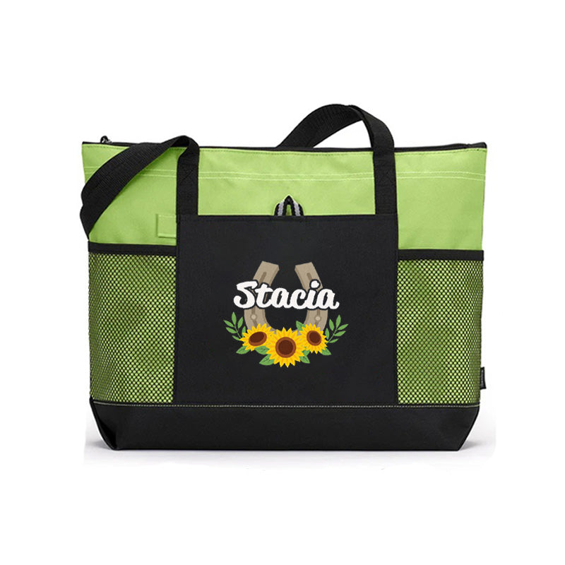 Sunflowers Horseshoe Cowgirl Tote Bag