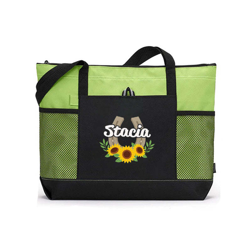 Sunflowers Horseshoe Cowgirl Tote Bag