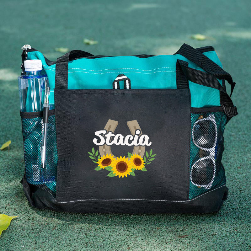 Sunflowers Horseshoe Cowgirl Tote Bag