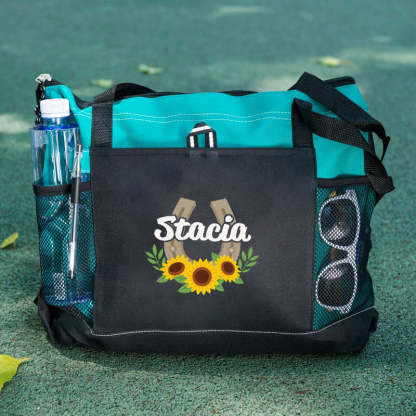 Sunflowers Horseshoe Cowgirl Tote Bag