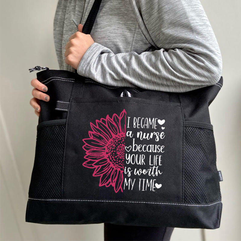 Sunflower Nurse  Tote Bag