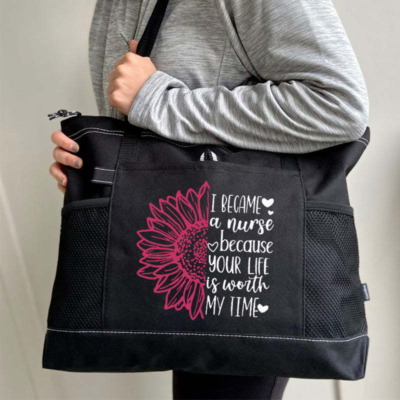 Sunflower Nurse  Tote Bag