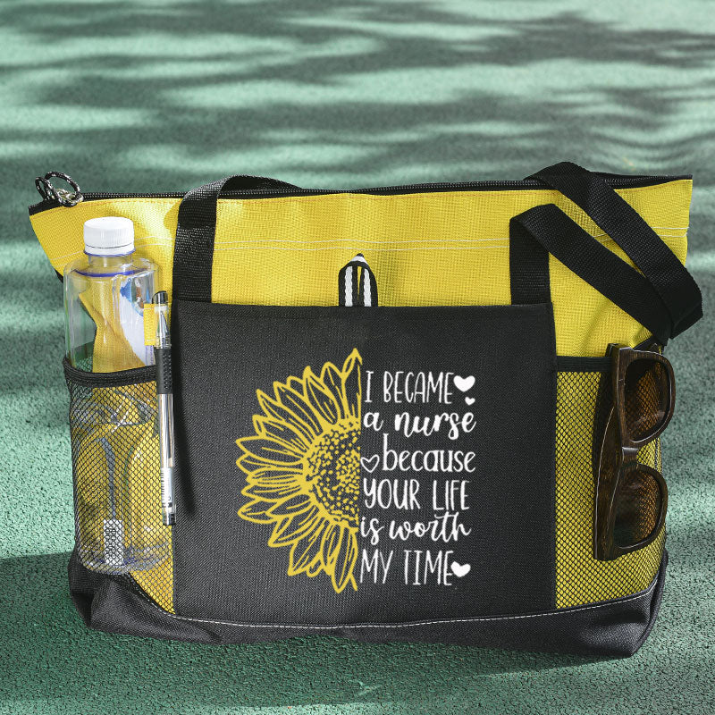 Sunflower Nurse  Tote Bag