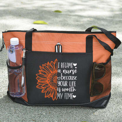 Sunflower Nurse  Tote Bag