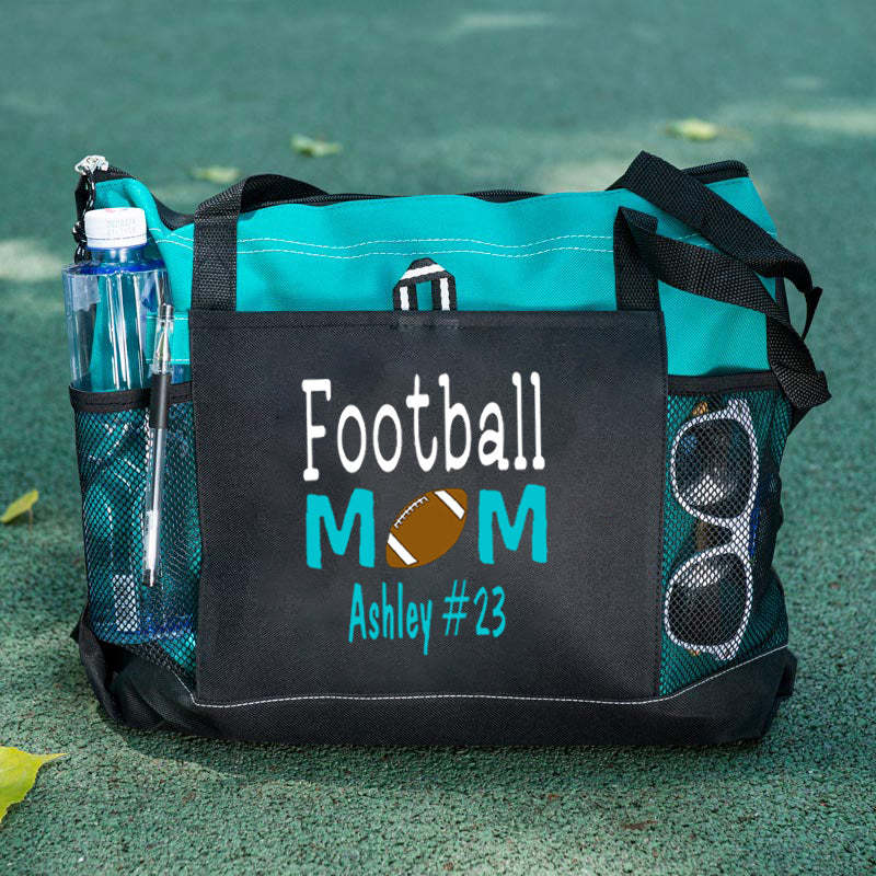Personalized Football Mom Tote Bag