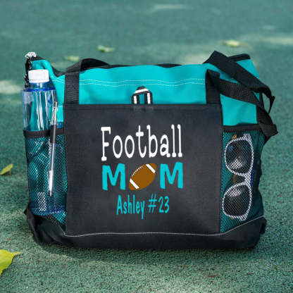 Personalized Football Mom Tote Bag