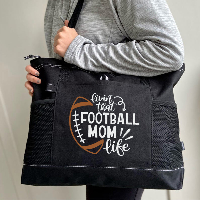 Livin That Football Mom Life Tote Bag