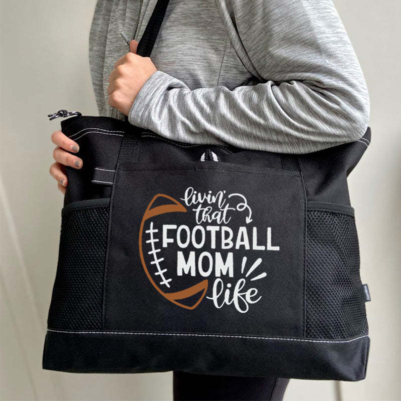 Livin That Football Mom Life Tote Bag