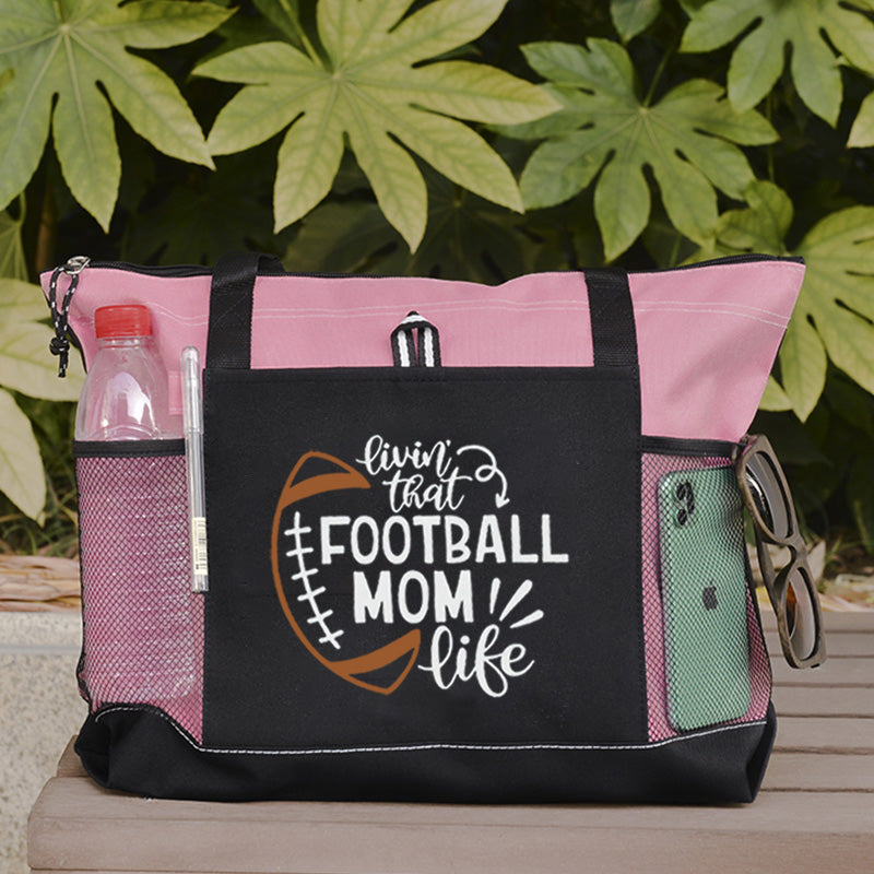 Livin That Football Mom Life Tote Bag