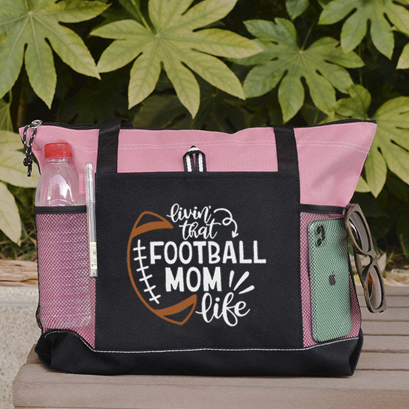 Livin That Football Mom Life Tote Bag