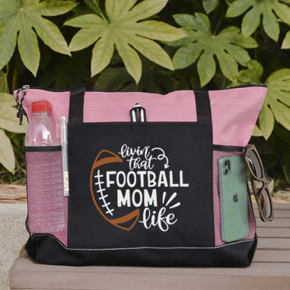 Livin That Football Mom Life Tote Bag