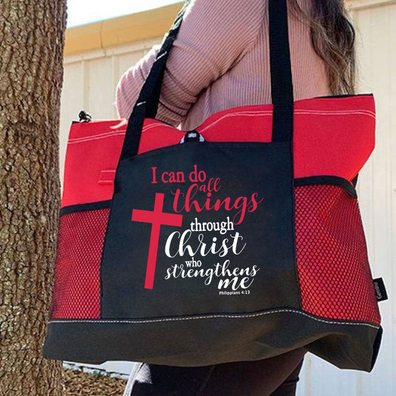 I can do all things through Christ Who strengthens me Tote Bag