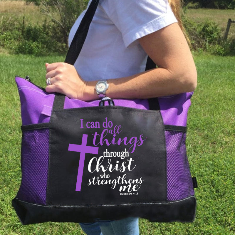 I can do all things through Christ Who strengthens me Tote Bag