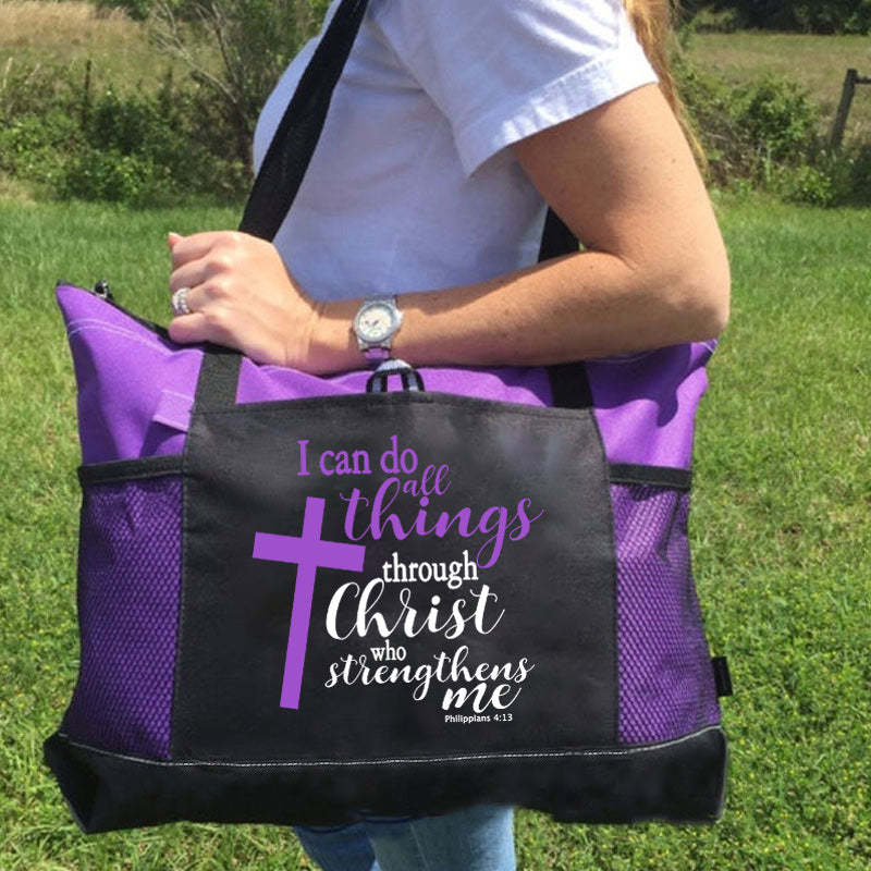 I can do all things through Christ Who strengthens me Tote Bag