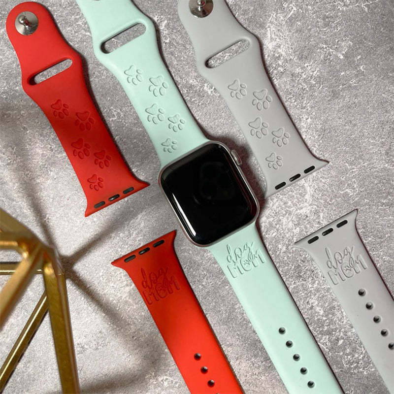 Engraved DOG MOM Watch Band