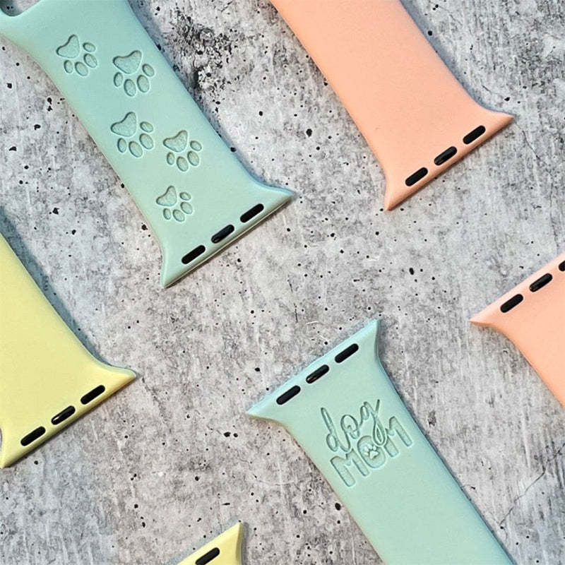 Engraved DOG MOM Watch Band