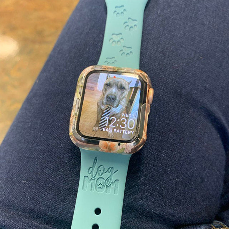 Engraved DOG MOM Watch Band