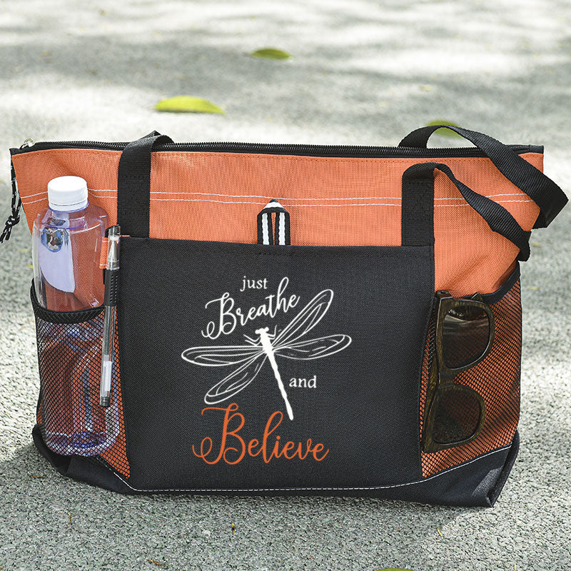 Just Breathe and Believe Tote Bag