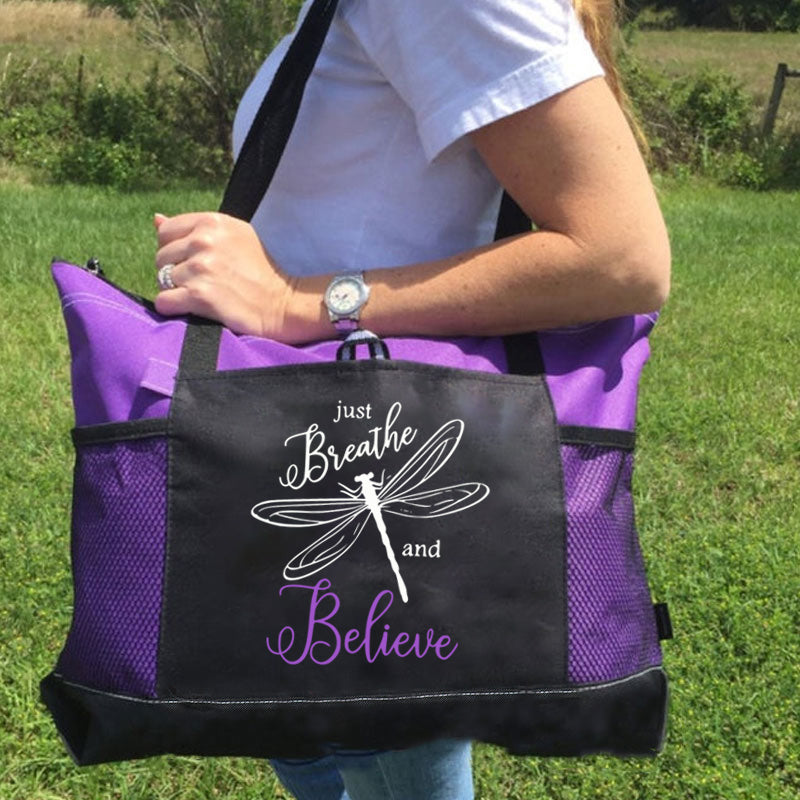 Just Breathe and Believe Tote Bag